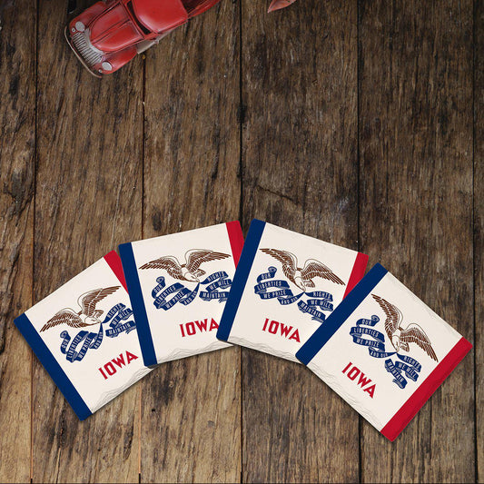 Iowa State Flag |Drink Coaster Set