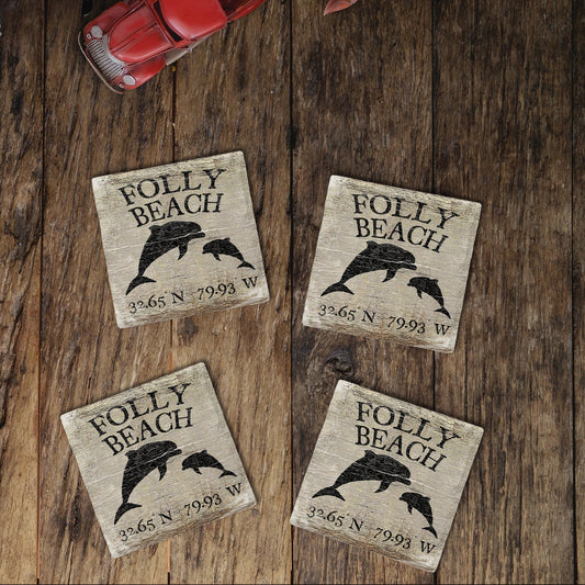 Customizable Dolphin Latitude Longitude | Drink Coasters