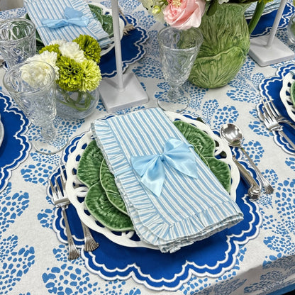 Blue: Satin Bow Napkin Ties - (Set of 4)
