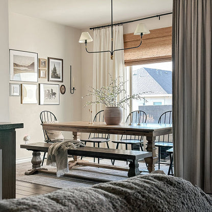 61 Inch Two Shade Linear Iron Pendant