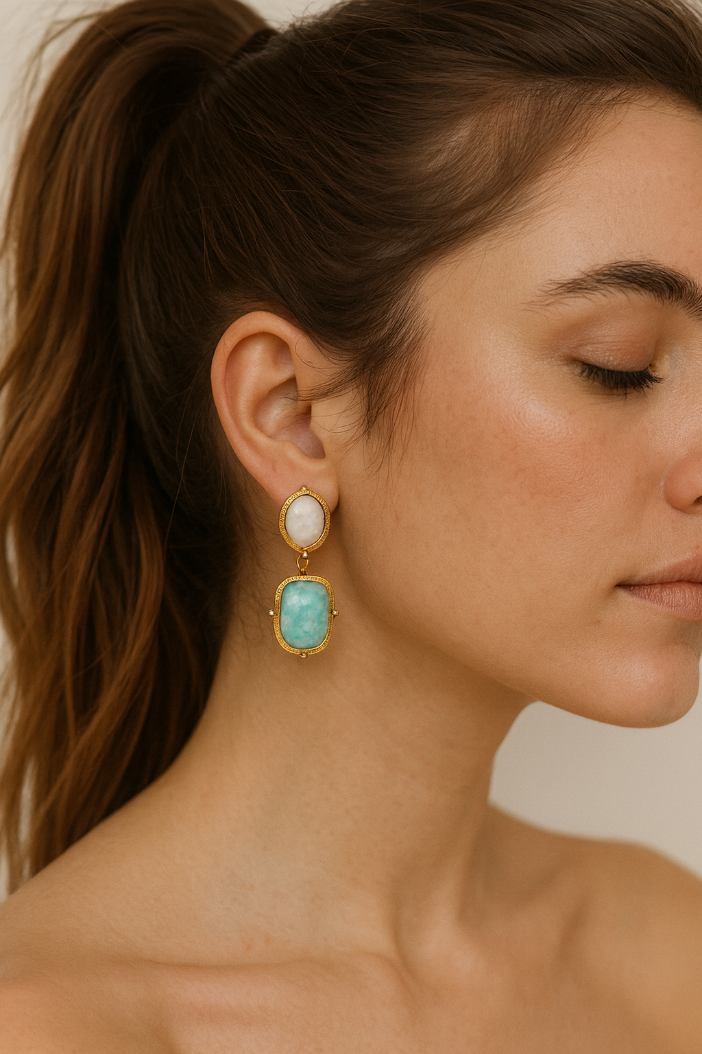 Harbor Mist Gemstone Drops - Stainless Steel