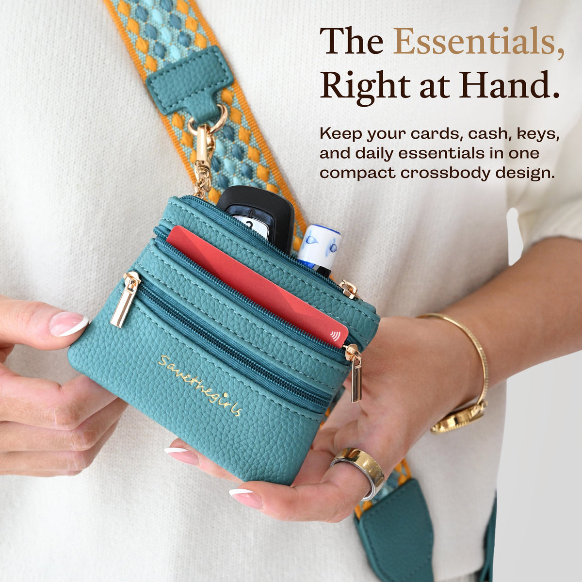 Clip & Go Strap w/Zippered Pouch Fun Dots