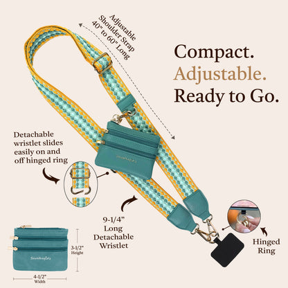 Clip & Go Strap w/Zippered Pouch Fun Dots