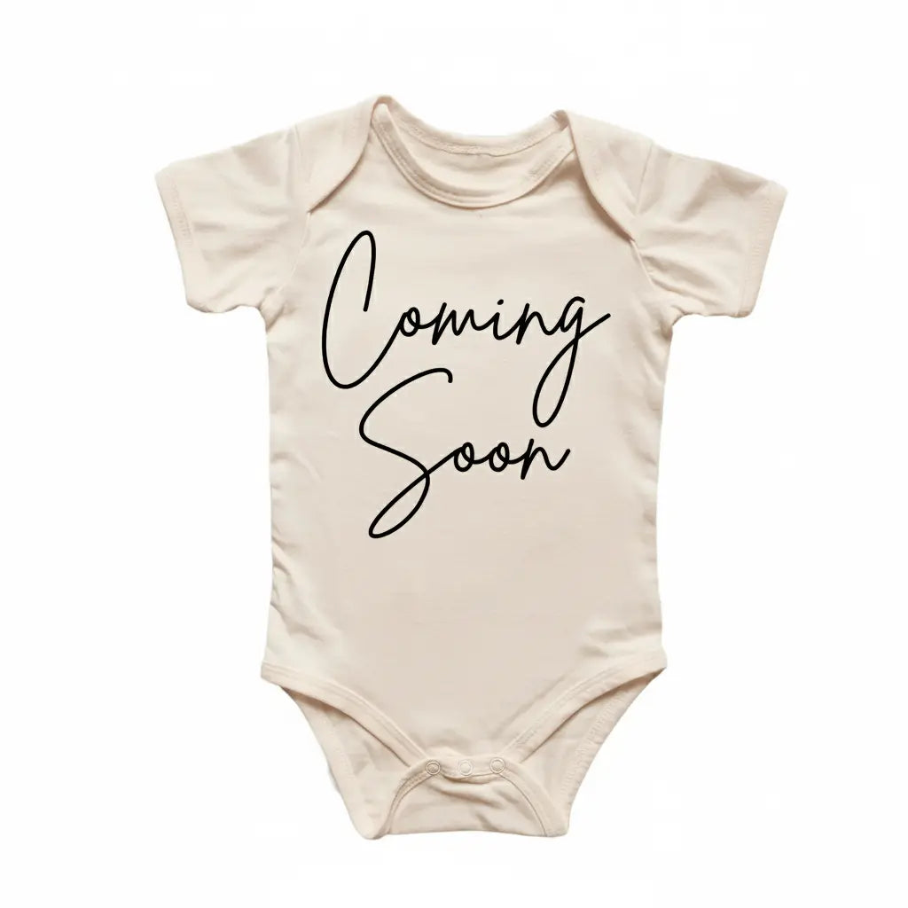 Coming Soon Announcement Newborn Baby Onesie® Bodysuit