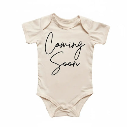 Coming Soon Announcement Newborn Baby Onesie® Bodysuit