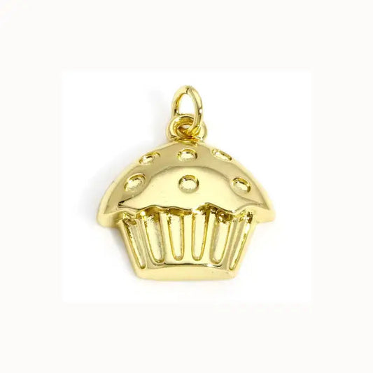Gold Cupcake Charm
