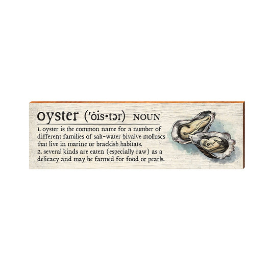Oyster Definition Wooden Sign | Wall Art Print on Real Wood | Coastal Tropical Nautical Beach House Home Decor
