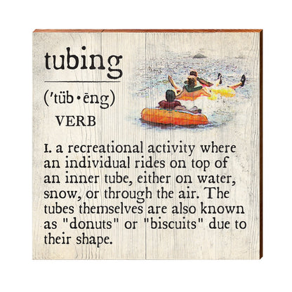 Tubing Definition Wooden Sign | Wall Art Print on Real Wood | Lake House Home Decor