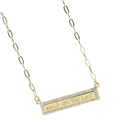 Wait on the Lord Gold Necklace