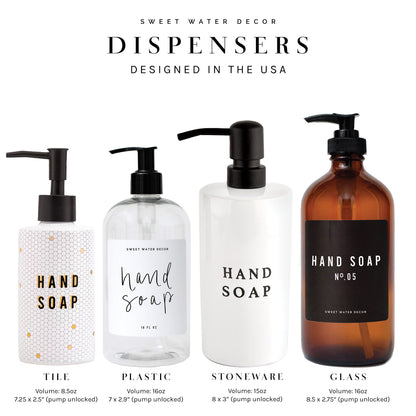 16oz Clear Plastic Dish Soap Dispenser - Black Label