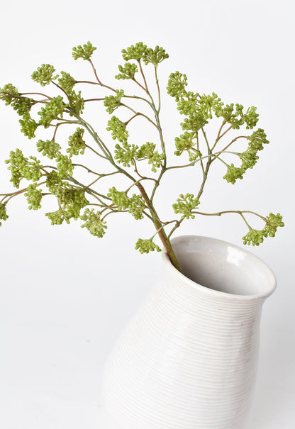 16" Faux Soft Green Sedum Berry Stem