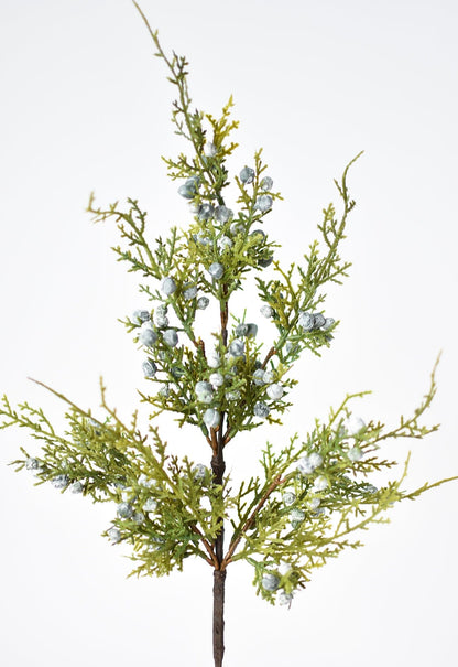 18" Faux Juniper Berry Greenery Stem