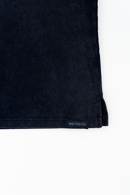 ACID WASH MUSCLE TEE - BLACK