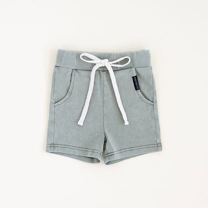 ACID WASH SHORTS - MATCHA