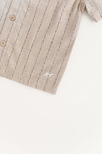 COASTAL BUTTON UP - TAN