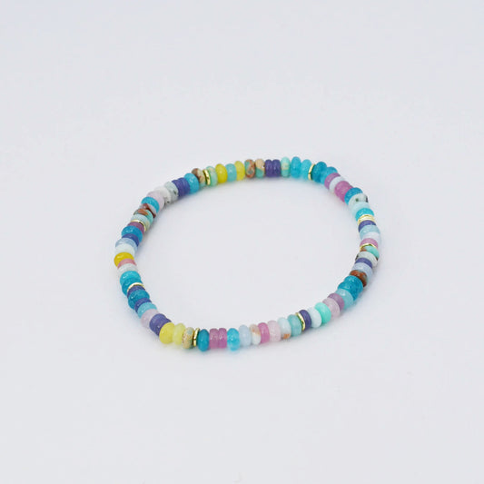 Dainty Aquamarine Beaded Bracelet