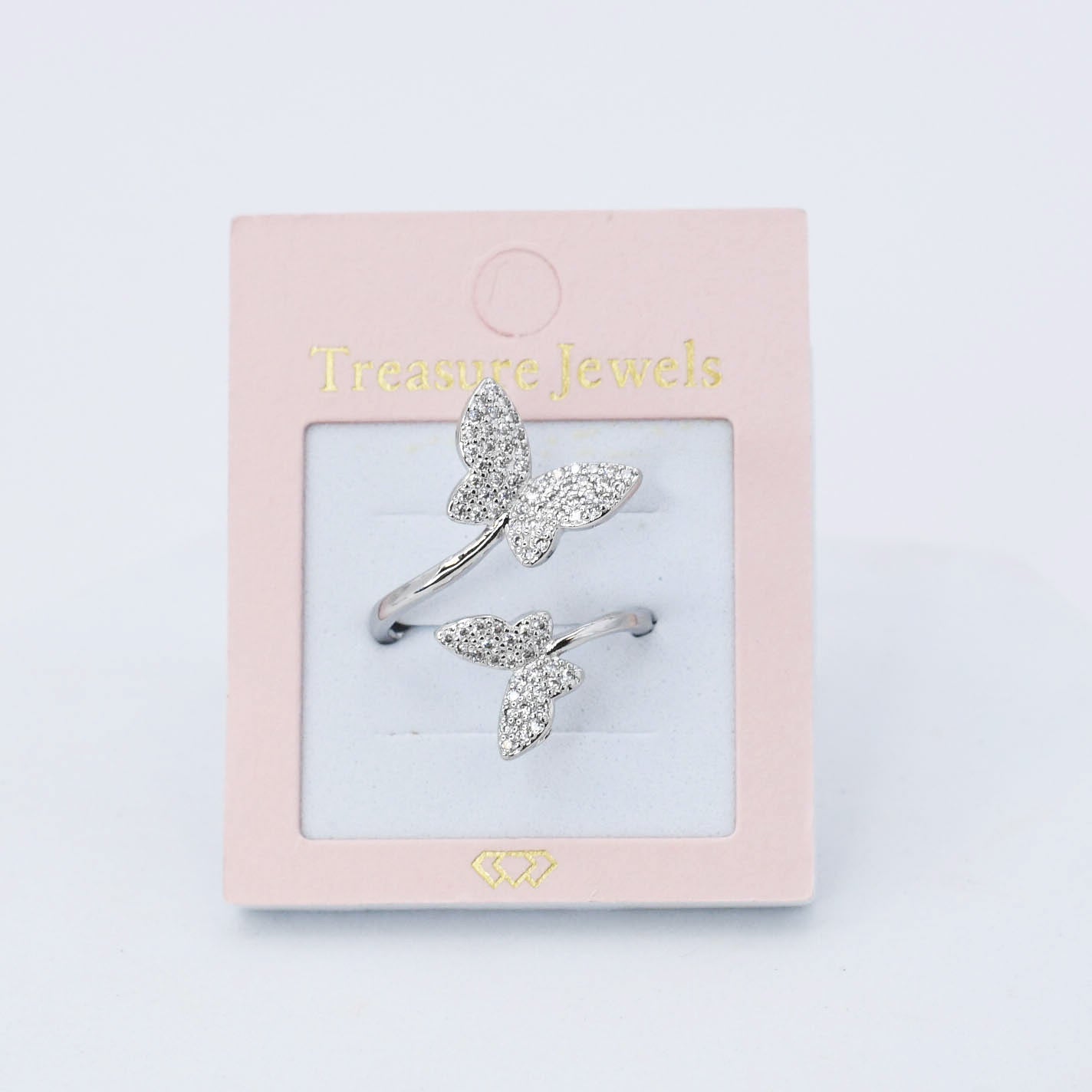 Dainty Twisted Butterfly Silver Ring F18