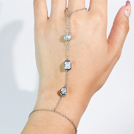 Dazzle Drip Silver Hand Chain