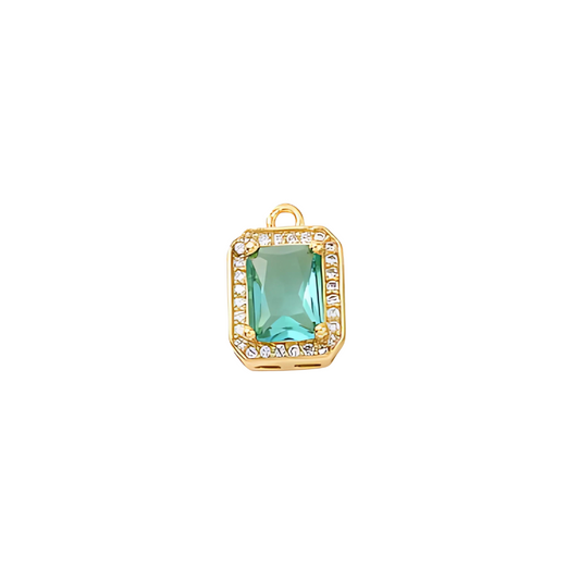 Emerald Cut Diamond Pendant Charm (Emerald) ~ Deep South Originals