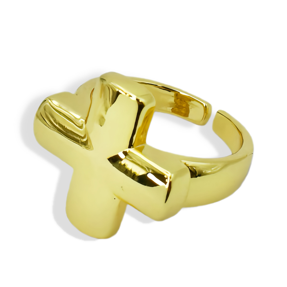 Chunky Cross Ring Gold