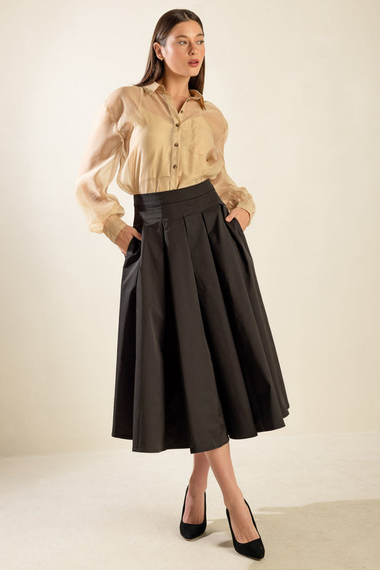 DANCE WITH DESTINY WOVEN MIDI SKIRT