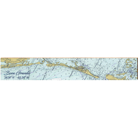 Boca Grande, Florida Latitude Longitude Map Wooden Sign | Wall Art Print on Real Wood