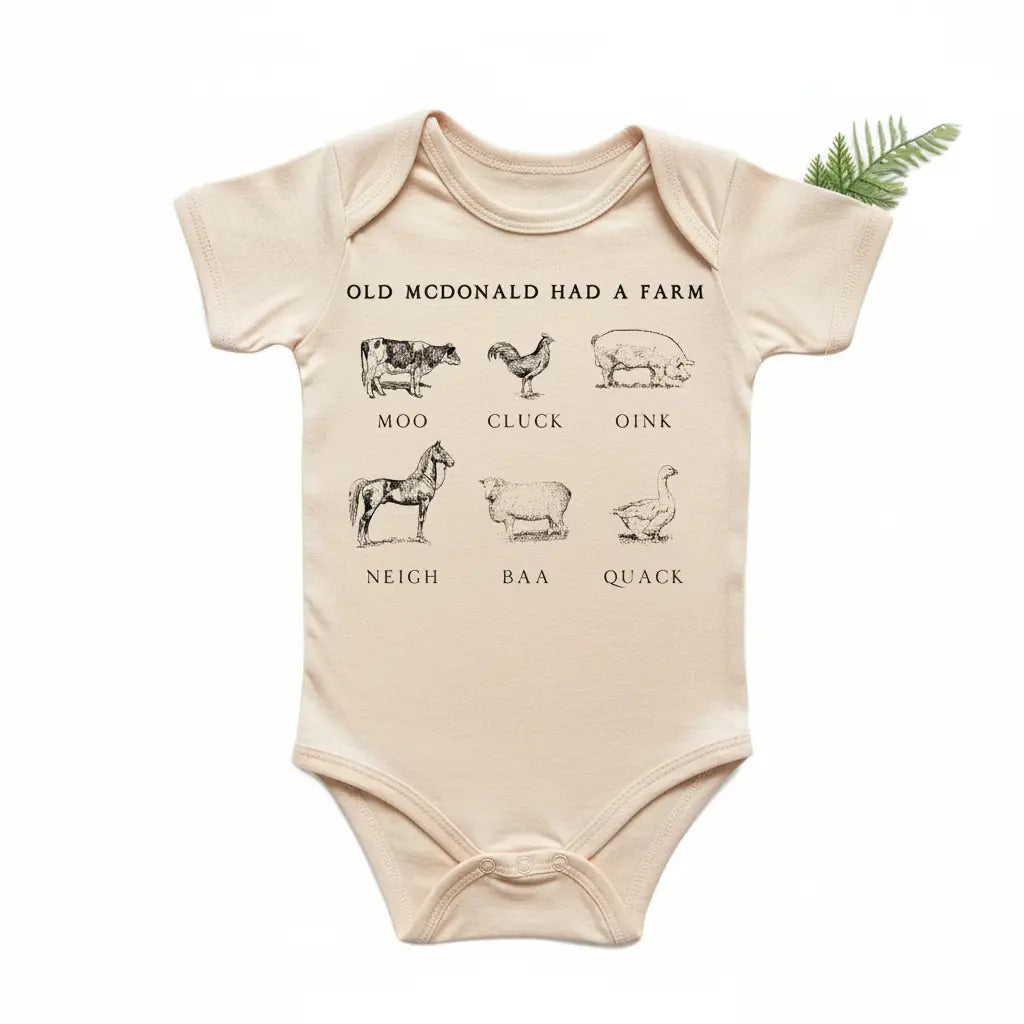 Farm Tractor Animal Newborn Gift Baby Onesie® Bodysuit