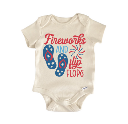 Fireworks Flip Flops Newborn Baby Onesie® Bodysuit