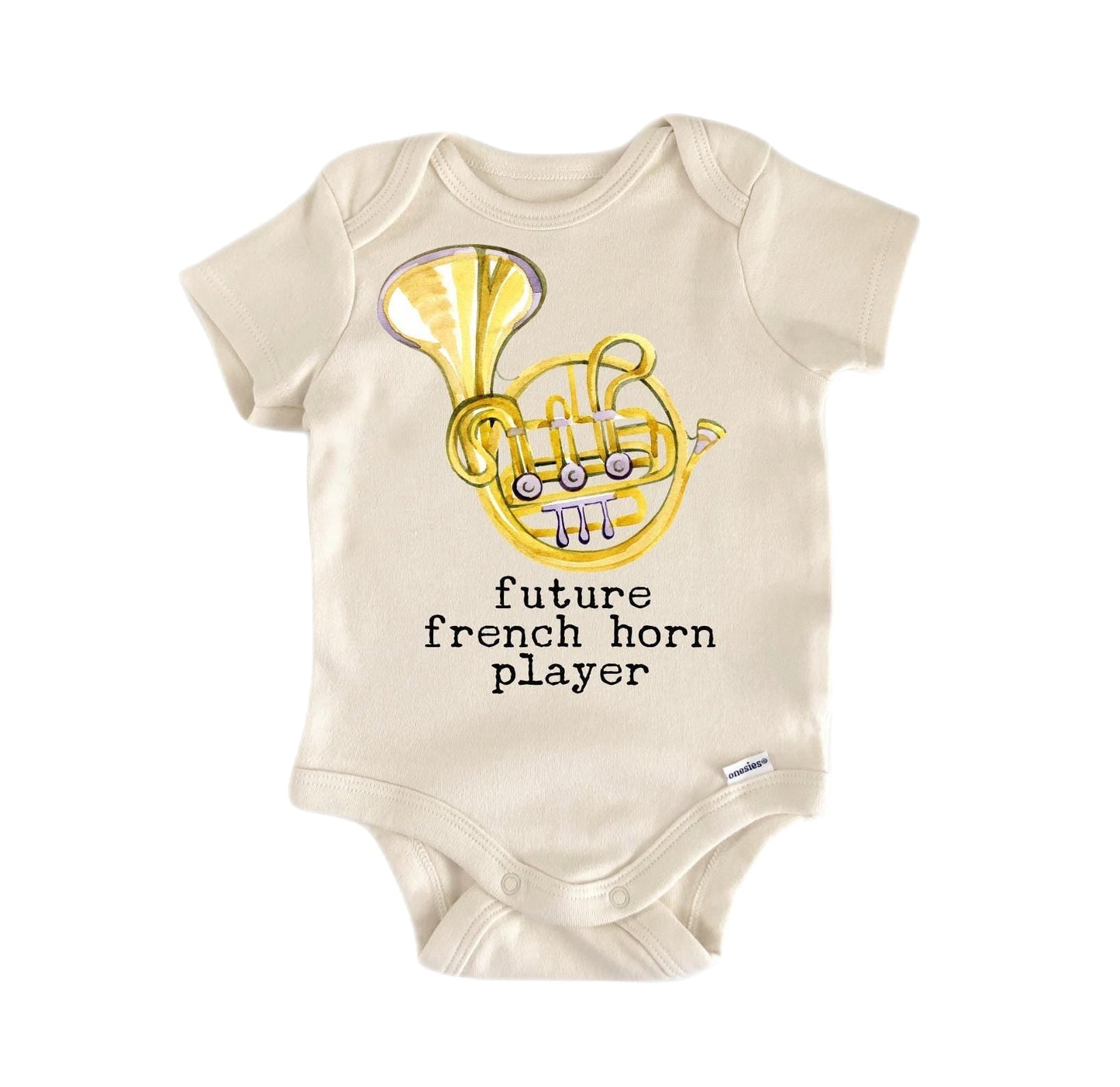 French Horn Musician Newborn Baby Onesie® Bodysuit