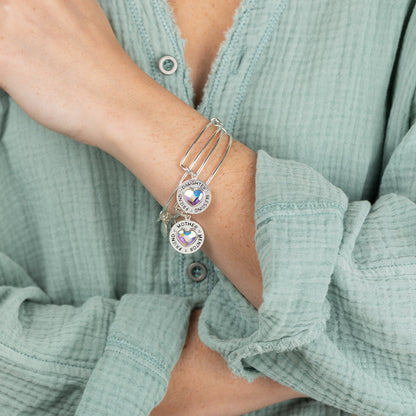 Mother Daughter Charm Bangles, Set of 2