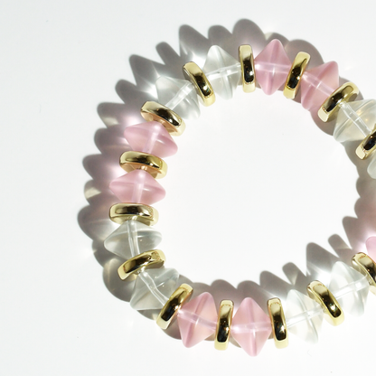 Frosted Blush Beaded Bracelet