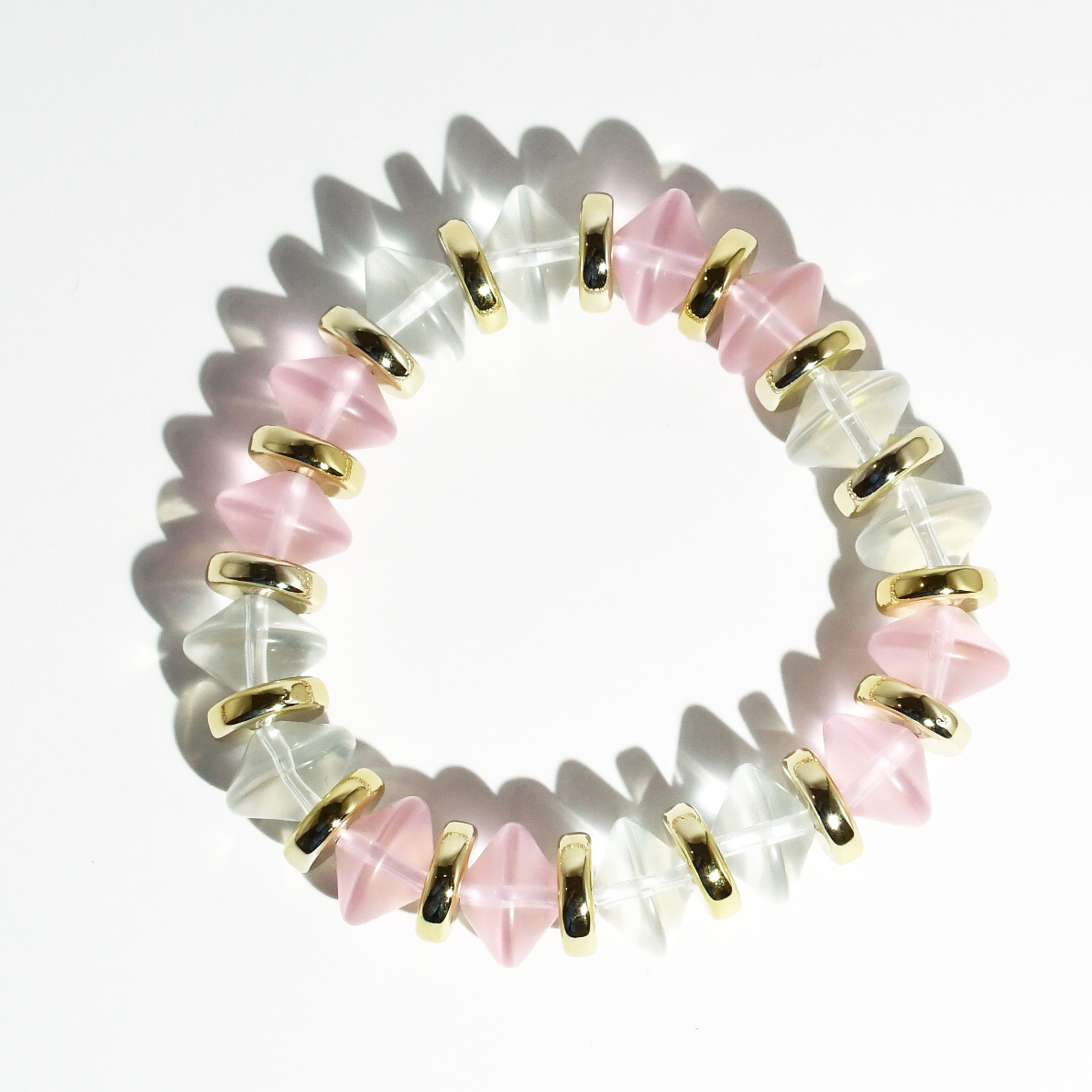 Frosted Blush Beaded Bracelet