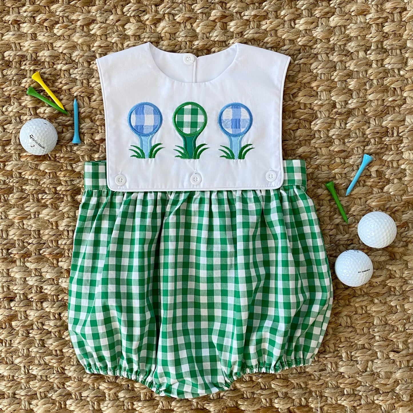 Baby Boy First Birthday Golf Outfit | Hole-In-One Reversible Golf Bubble