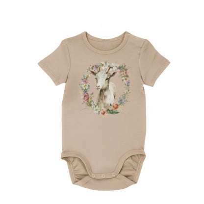 Goat Wreath Newborn Baby Onesie® Bodysuit
