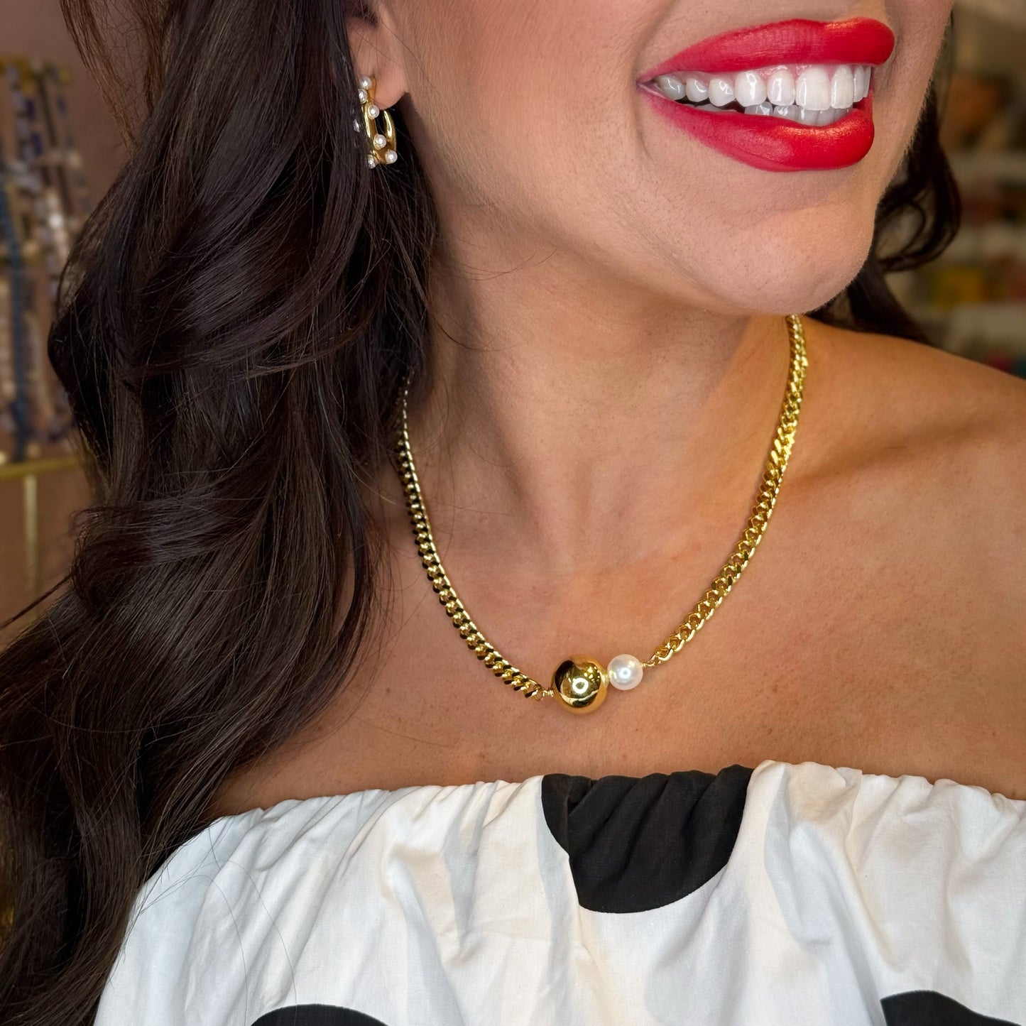 Golden Pearl Necklace