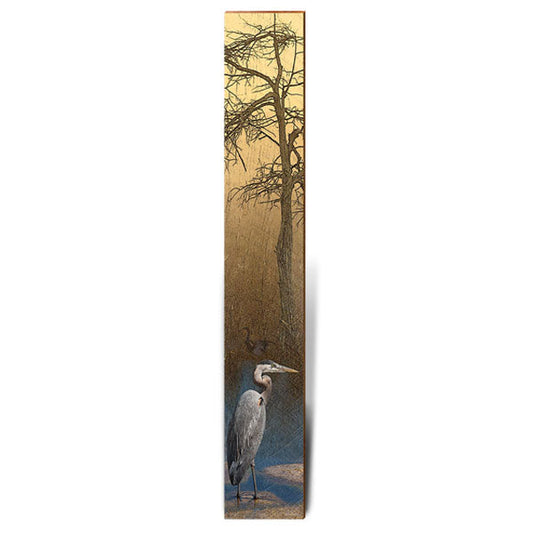 Heron at Dusk Large | Wall Art Print on Real Wood