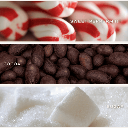 Hot Cocoa and Peppermint Soy Candle - Clear Jar - 9 oz