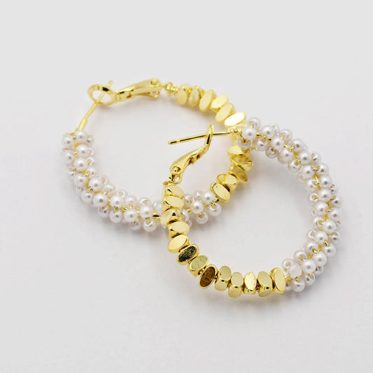Half Pearly Hoop Gold