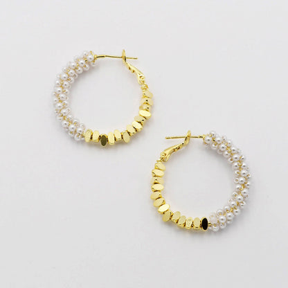 Half Pearly Hoop Gold