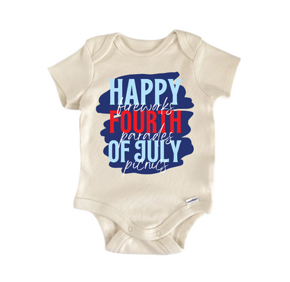 Happy Fourth July July Newborn Baby Onesie® Bodysuit