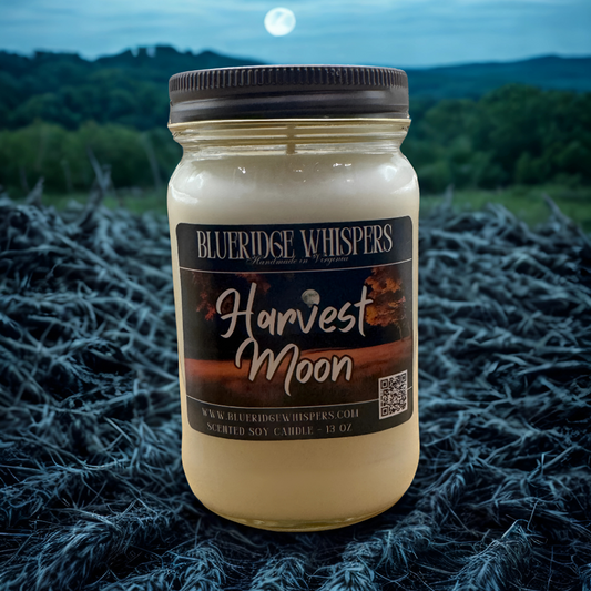 Hollow Harvest Moon Soy Candle | 16 oz Mason Jar