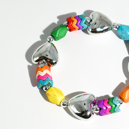 Heart Pop Silver Bracelet