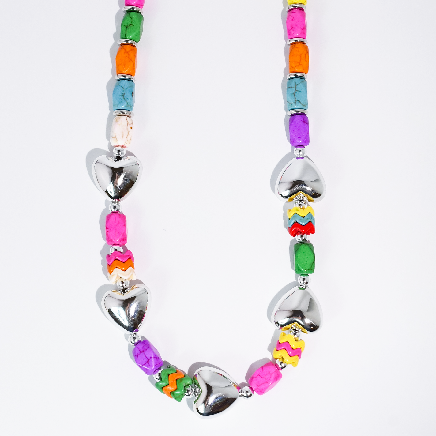 Heart Pop Silver Necklace