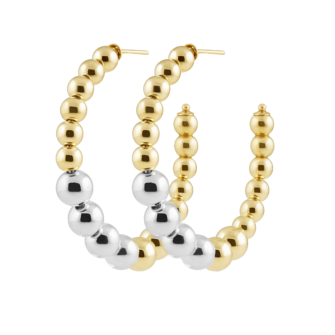 Lia Two Tone Beaded Hoop