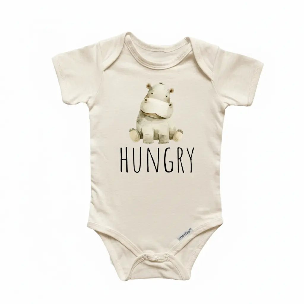 Hippo Hungry Newborn Baby Onesie® Bodysuit