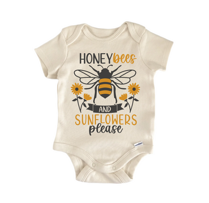 Honey Bees & Sunflowers Newborn Baby Onesie® Bodysuit