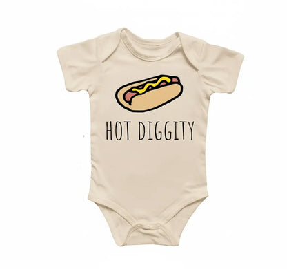 Hot Dog Doodle Newborn Baby Onesie® Bodysuit