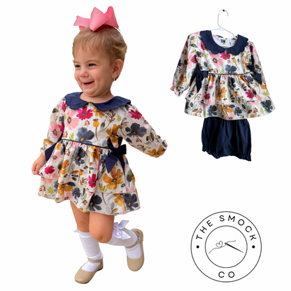 Falling Florals Girl Diaper Set
