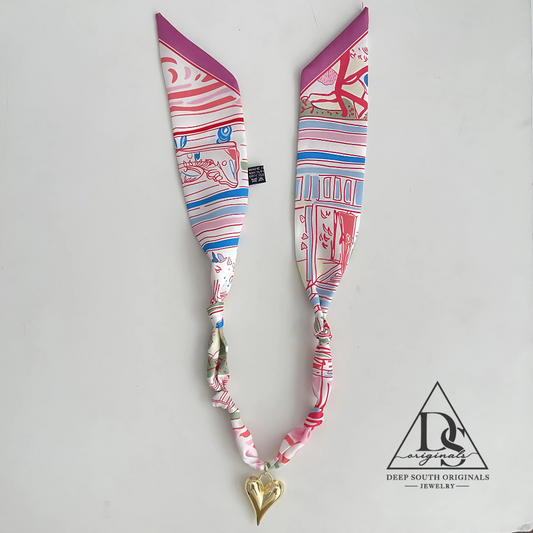 Palm Beach Heart Scarf Necklace