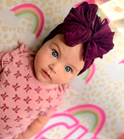 Plum Ruffled Headband